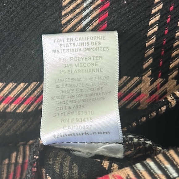 Trina Turk Estevan Black Plaid Checker Cropped Trousers Pants - 2 - Picture 14 of 15